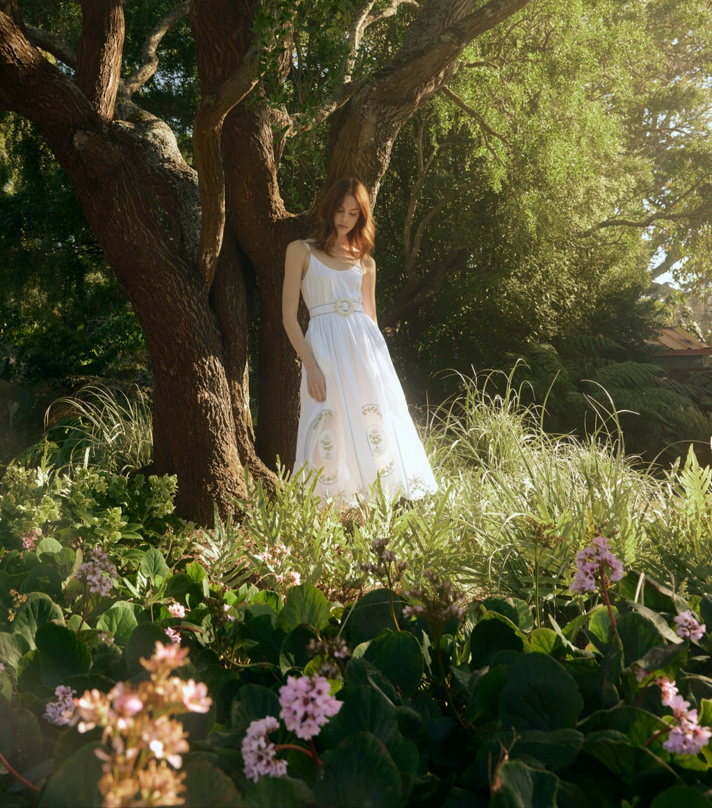 Katherine Dress in White Whimsy