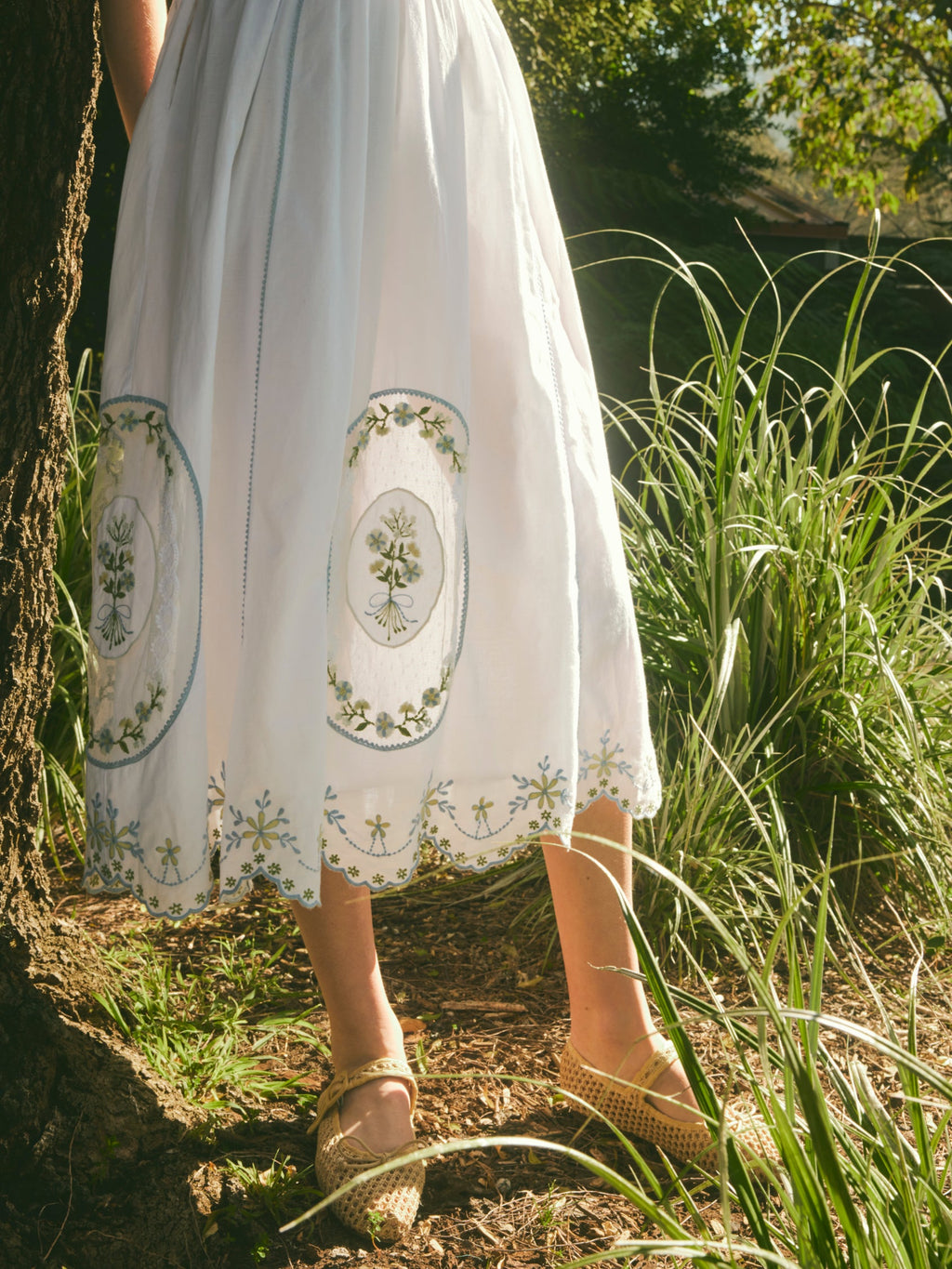 Katherine Dress in White Whimsy