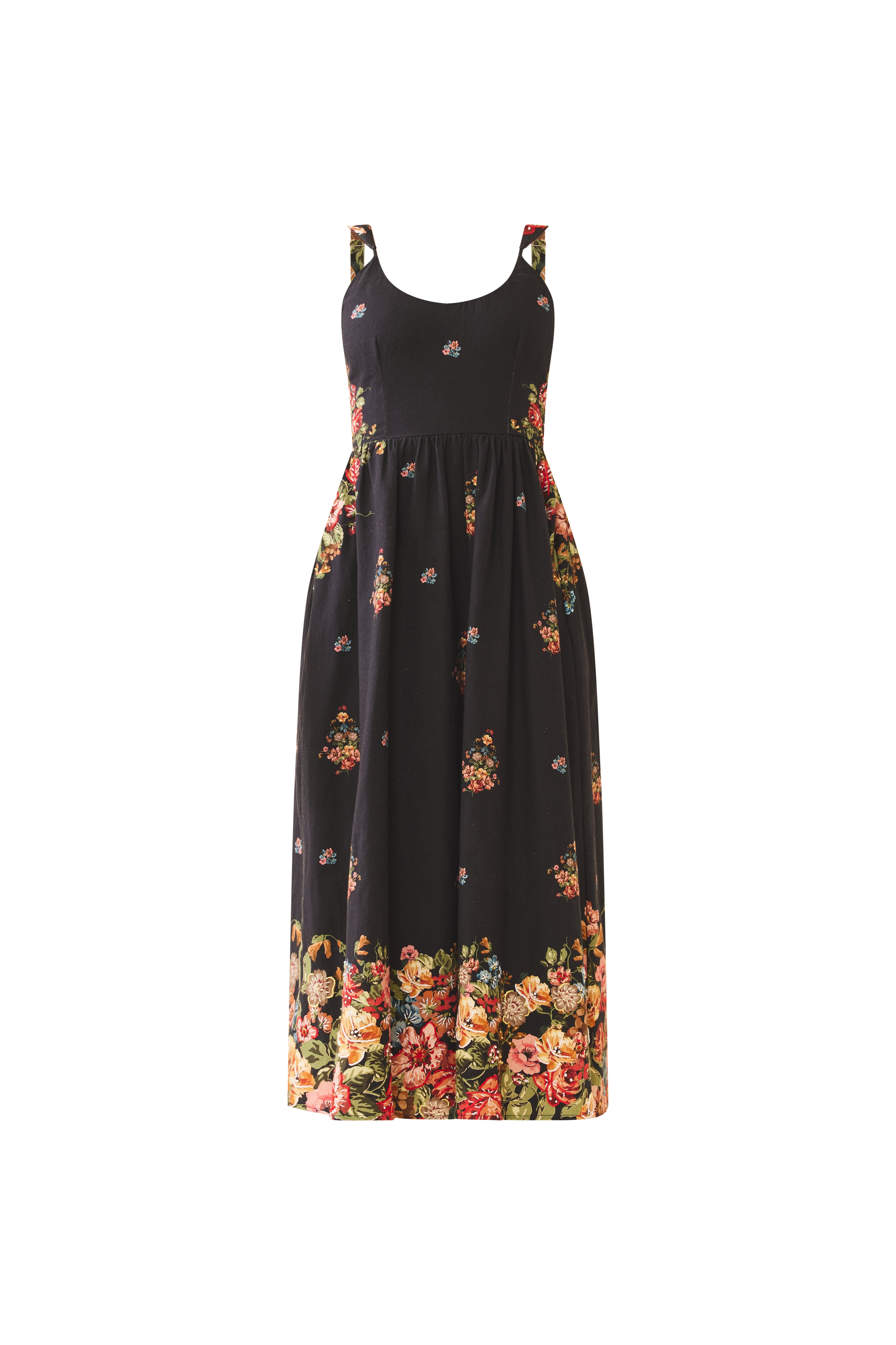 Katherine Dress in Black Victorian Floral