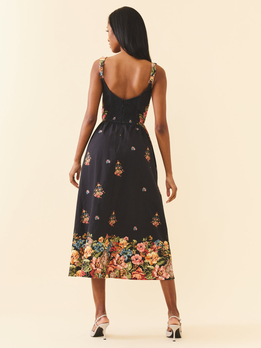 Katherine Dress in Black Victorian Floral