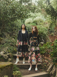 Daisy Dress in Black Victorian Floral