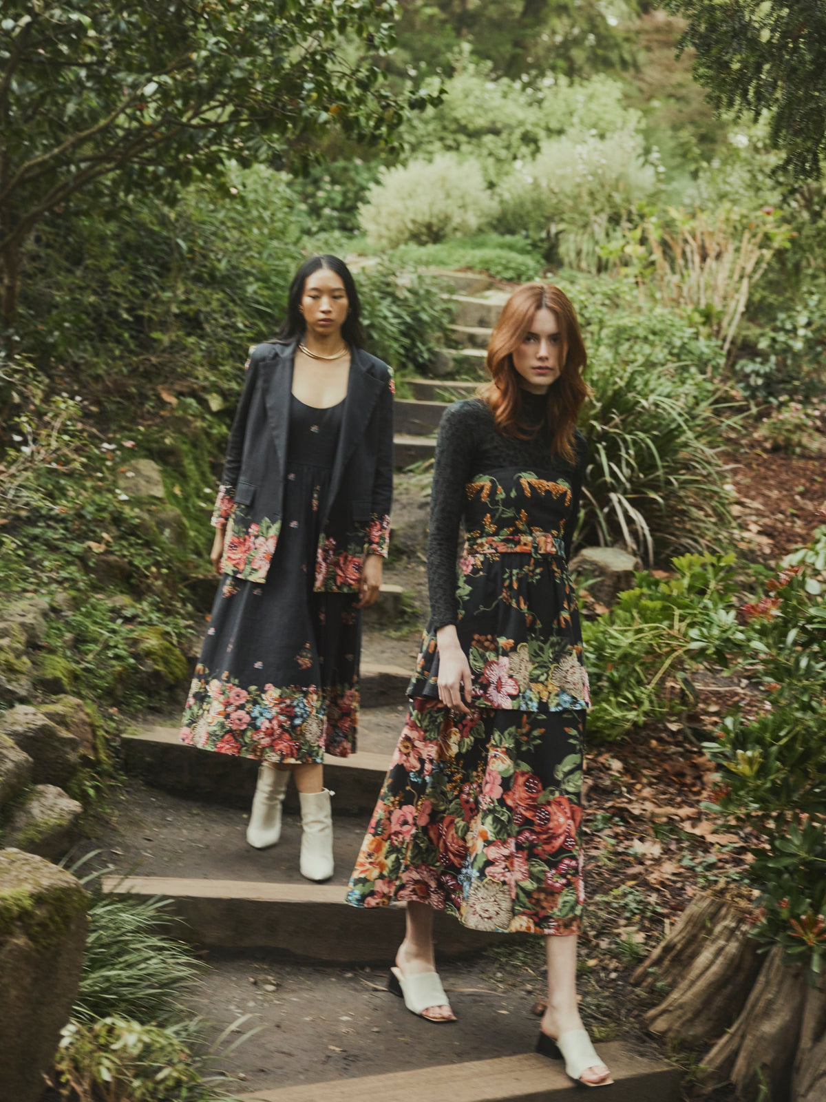 Daisy Dress in Black Victorian Floral