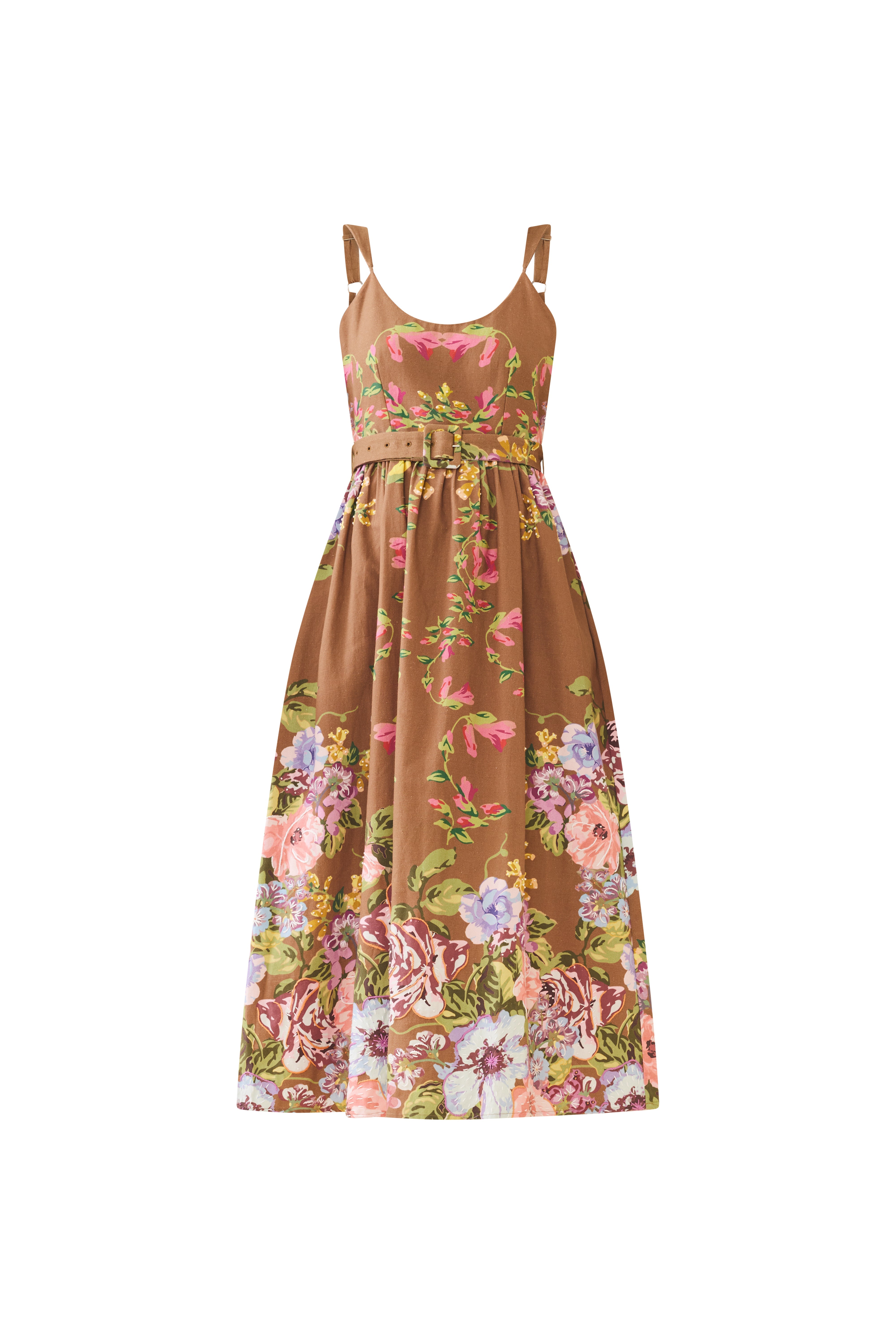 Katherine Dress in Caramel Victorian Floral