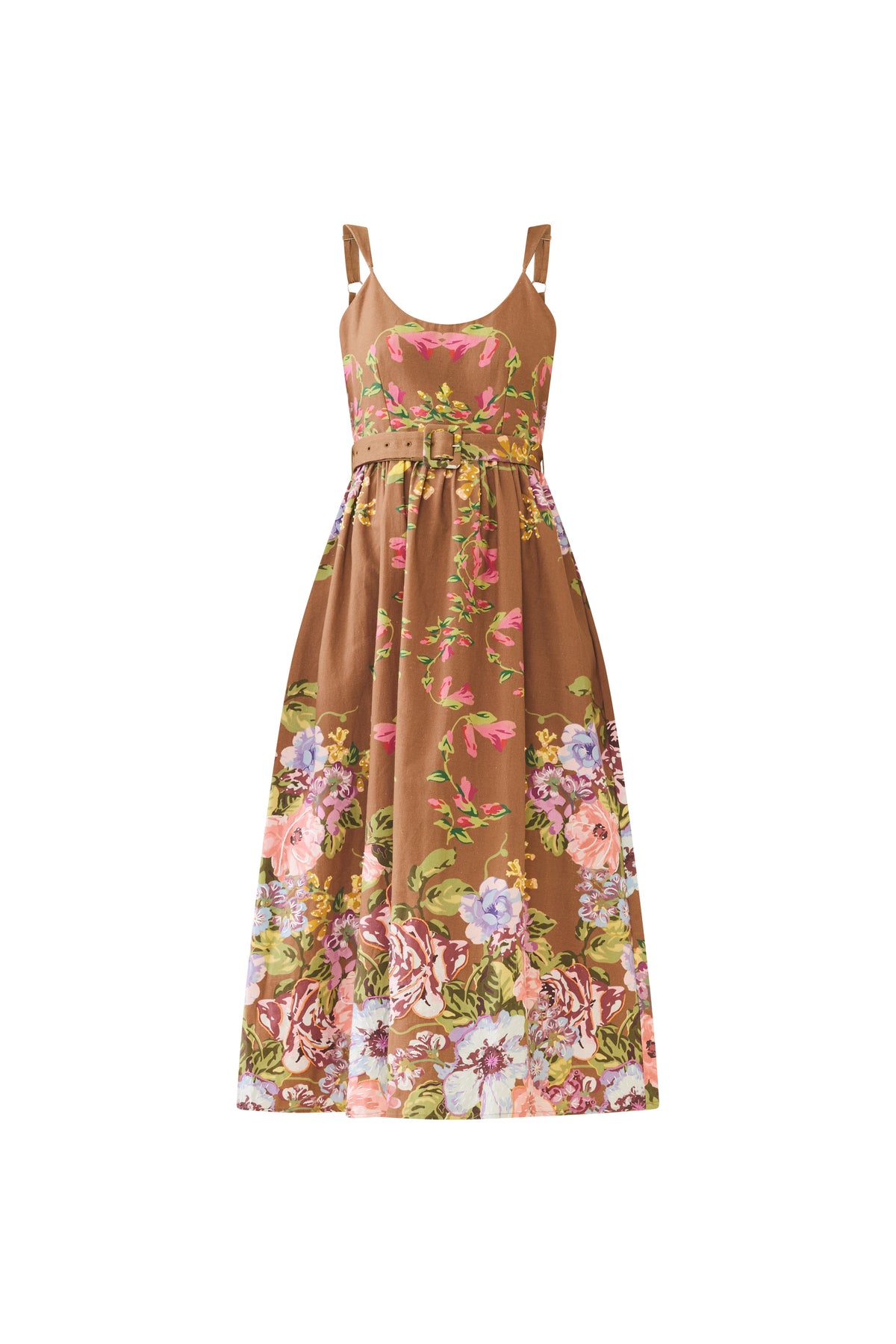 Katherine Dress in Caramel Victorian Floral