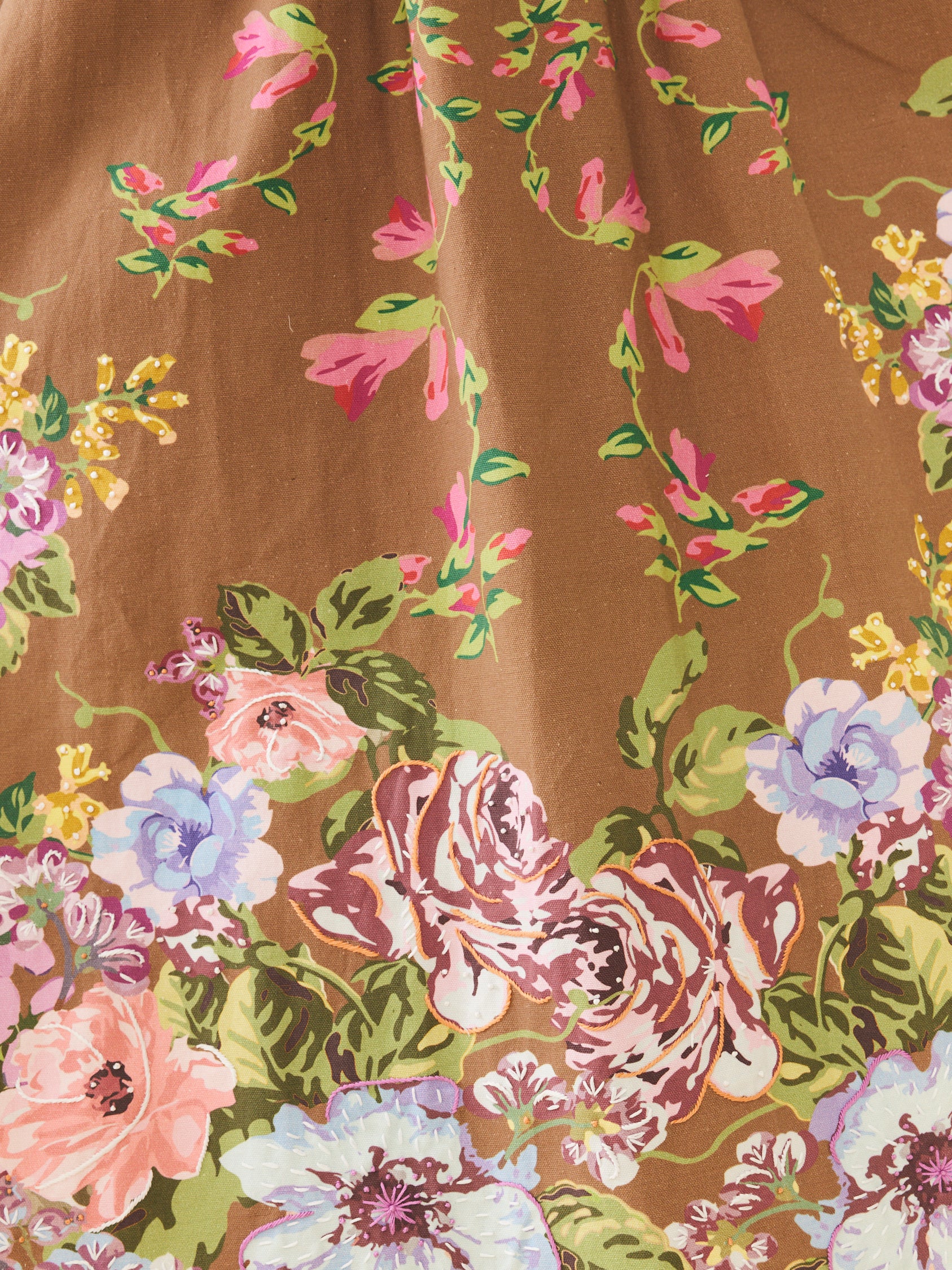 Katherine Dress in Caramel Victorian Floral | Over The Moon