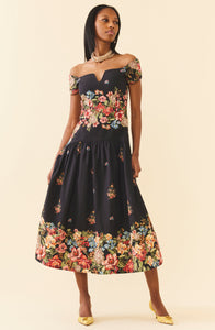 Sydney Dress in Black Victorian Floral