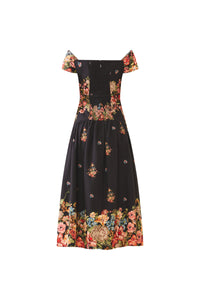 Sydney Dress in Black Victorian Floral