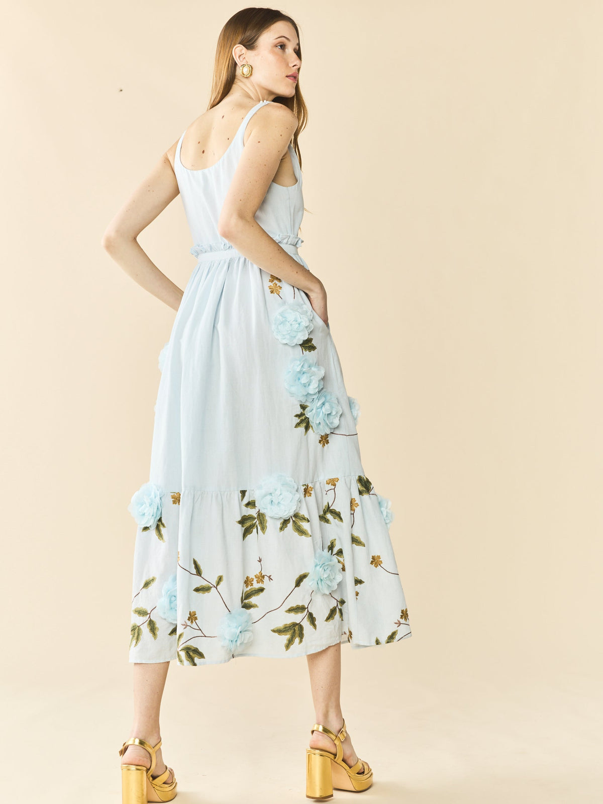Valeria Dress in Lotus Garden Blue