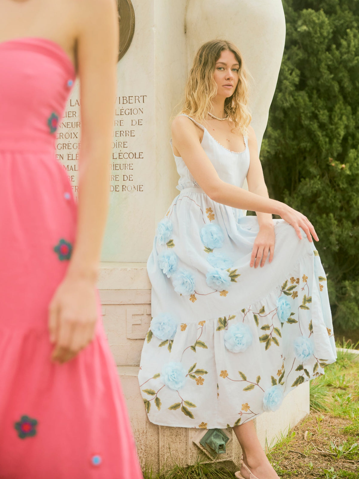 Valeria Dress in Lotus Garden Blue