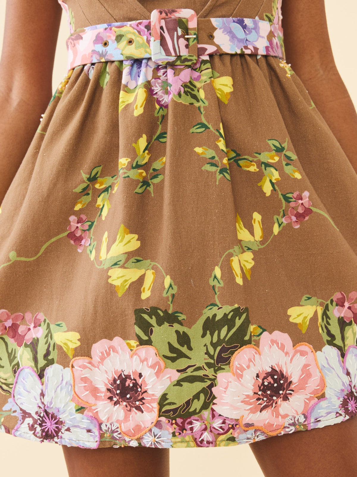 Georgie Dress in Caramel Victorian Floral