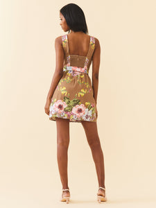 Georgie Dress in Caramel Victorian Floral