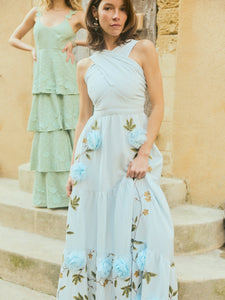Isabel Dress in Lotus Garden Blue