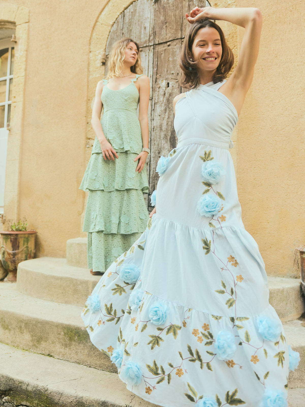 Isabel Dress in Lotus Garden Blue