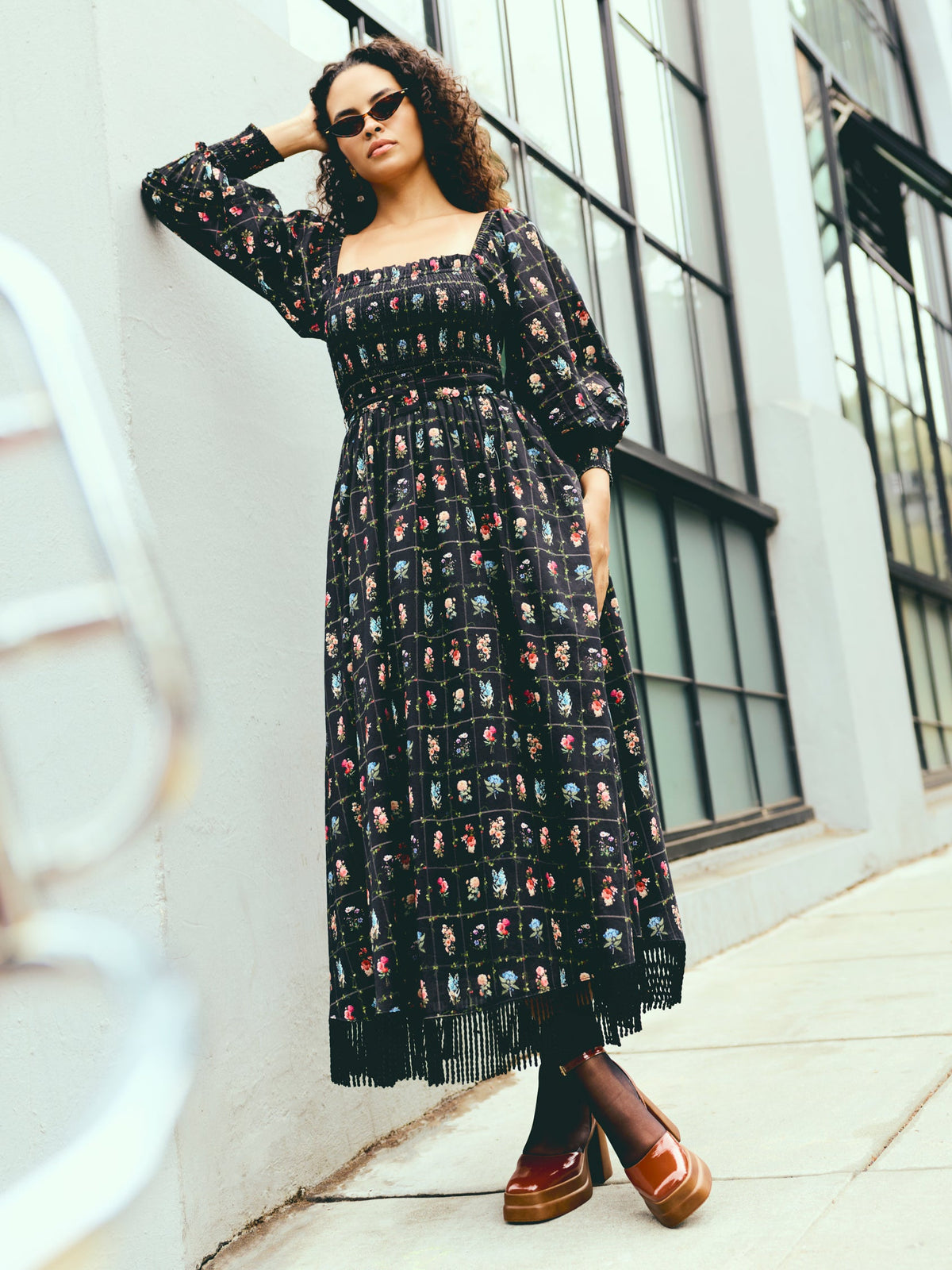 Jocelyn Dress in Florence Black Floral