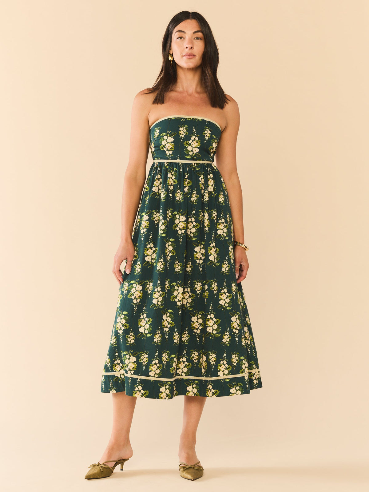 EDDY x Mckenzie Depinto Mimi Dress in Deep Green & Floral
