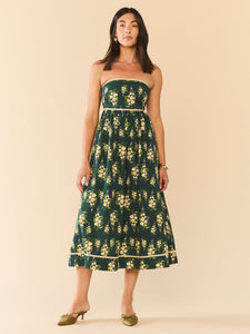 EDDY x Mckenzie Depinto Mimi Dress in Deep Green & Floral