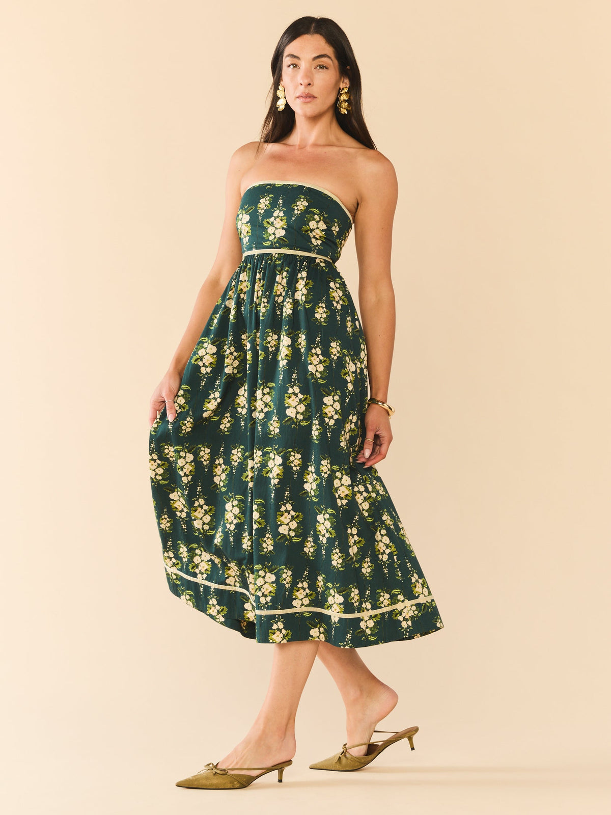 EDDY x Mckenzie Depinto Mimi Dress in Deep Green & Floral