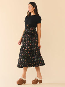 Celine Skirt in Florence Black Floral
