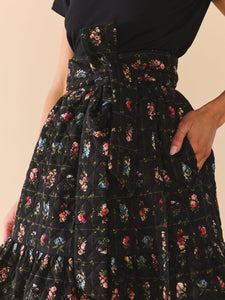 Celine Skirt in Florence Black Floral