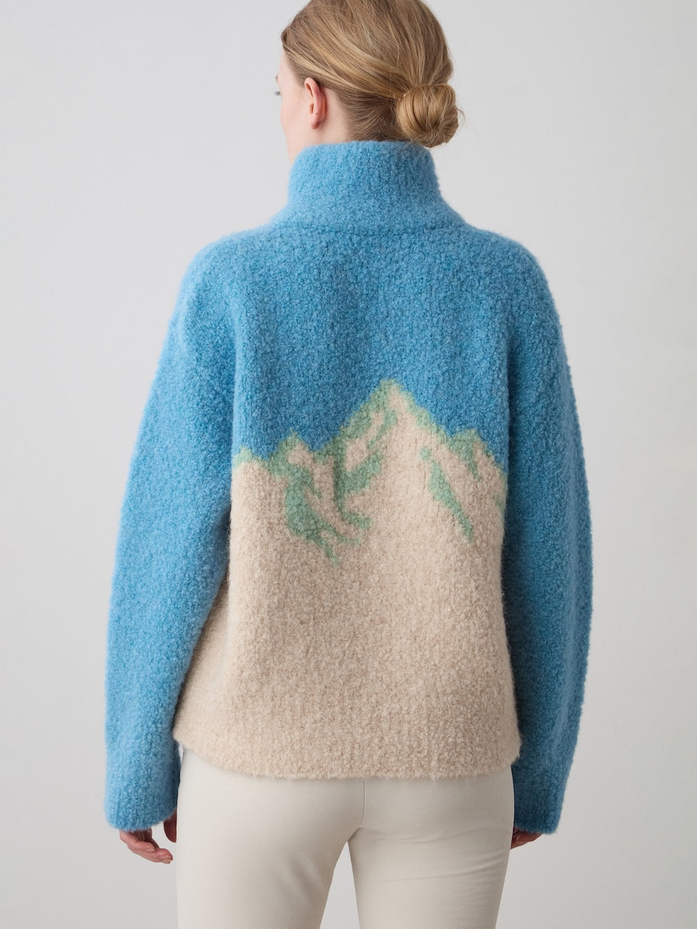 WN x Markarian Boucle Sweater in Light Blue