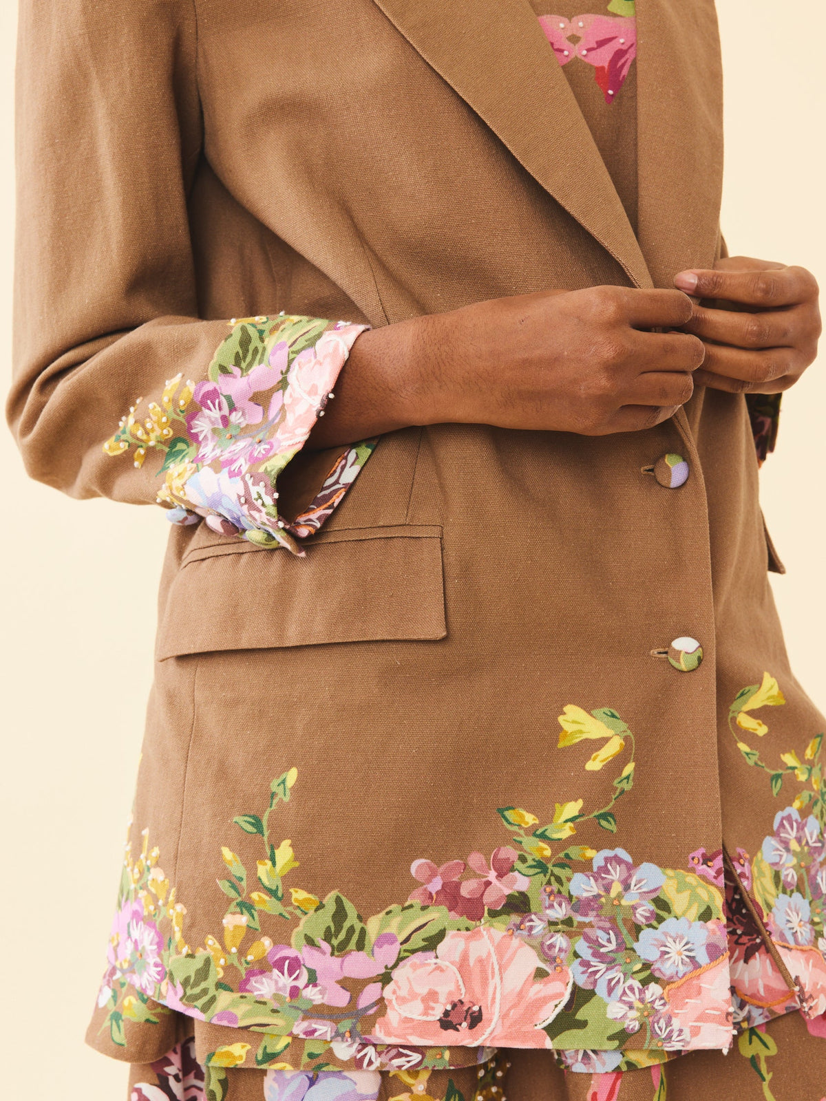 Sloan Blazer in Caramel Victorian Floral