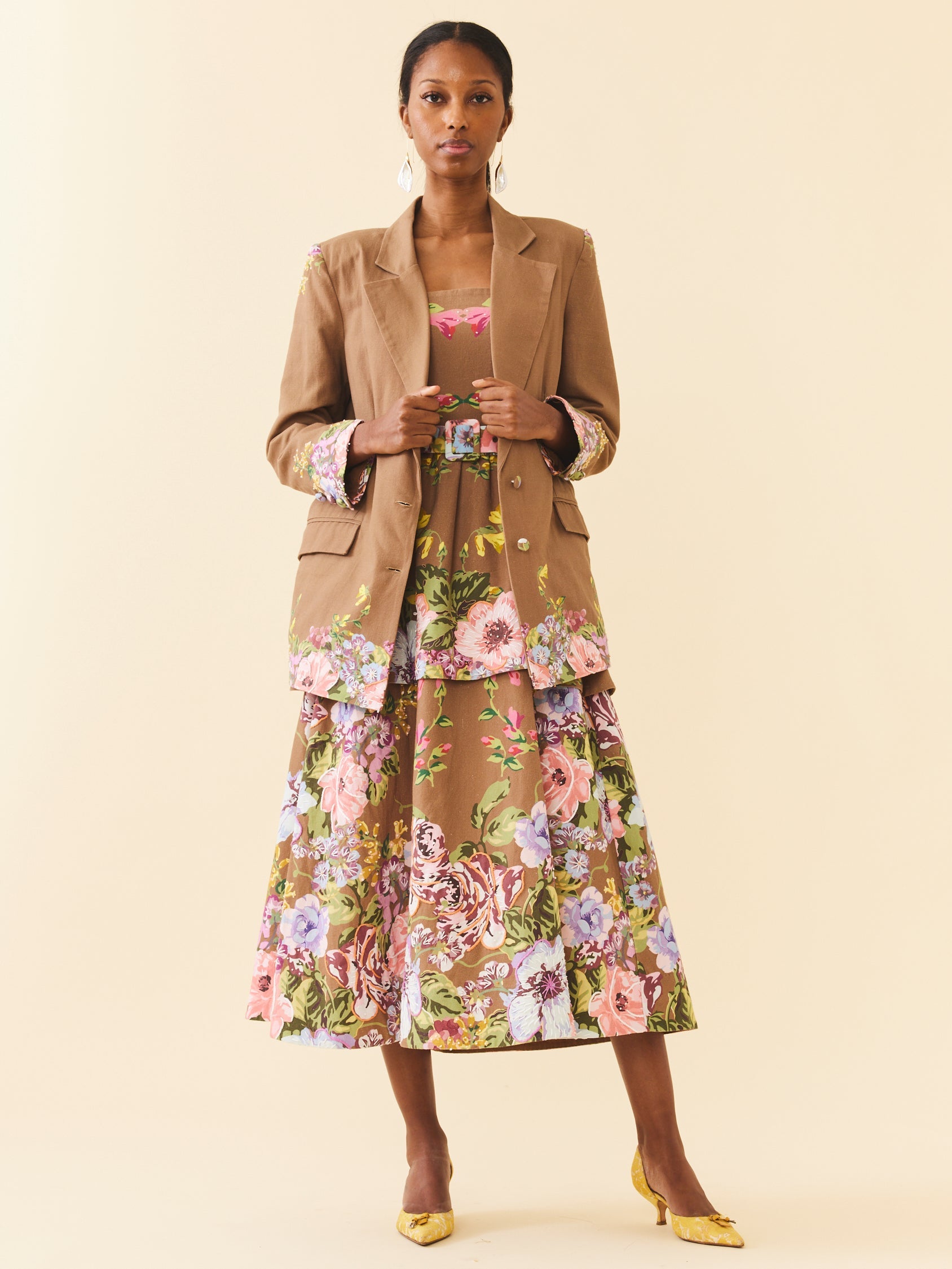 Sloan Blazer in Caramel Victorian Floral