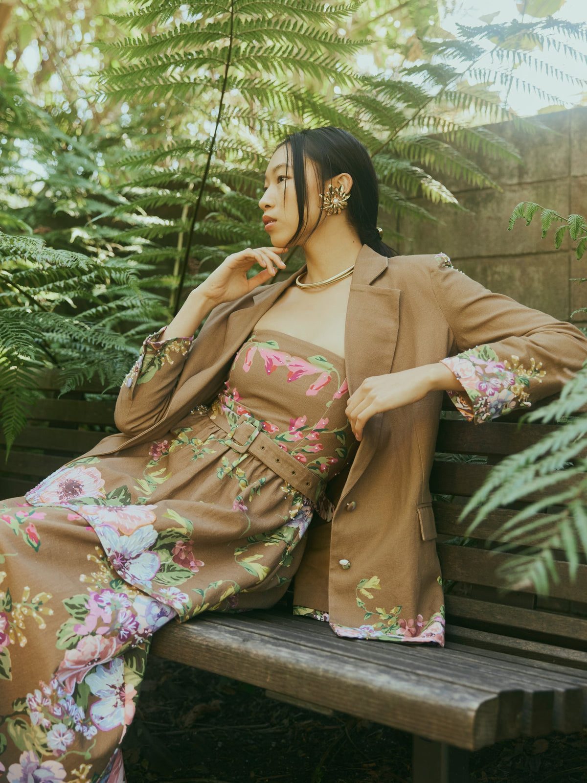 Sloan Blazer in Caramel Victorian Floral