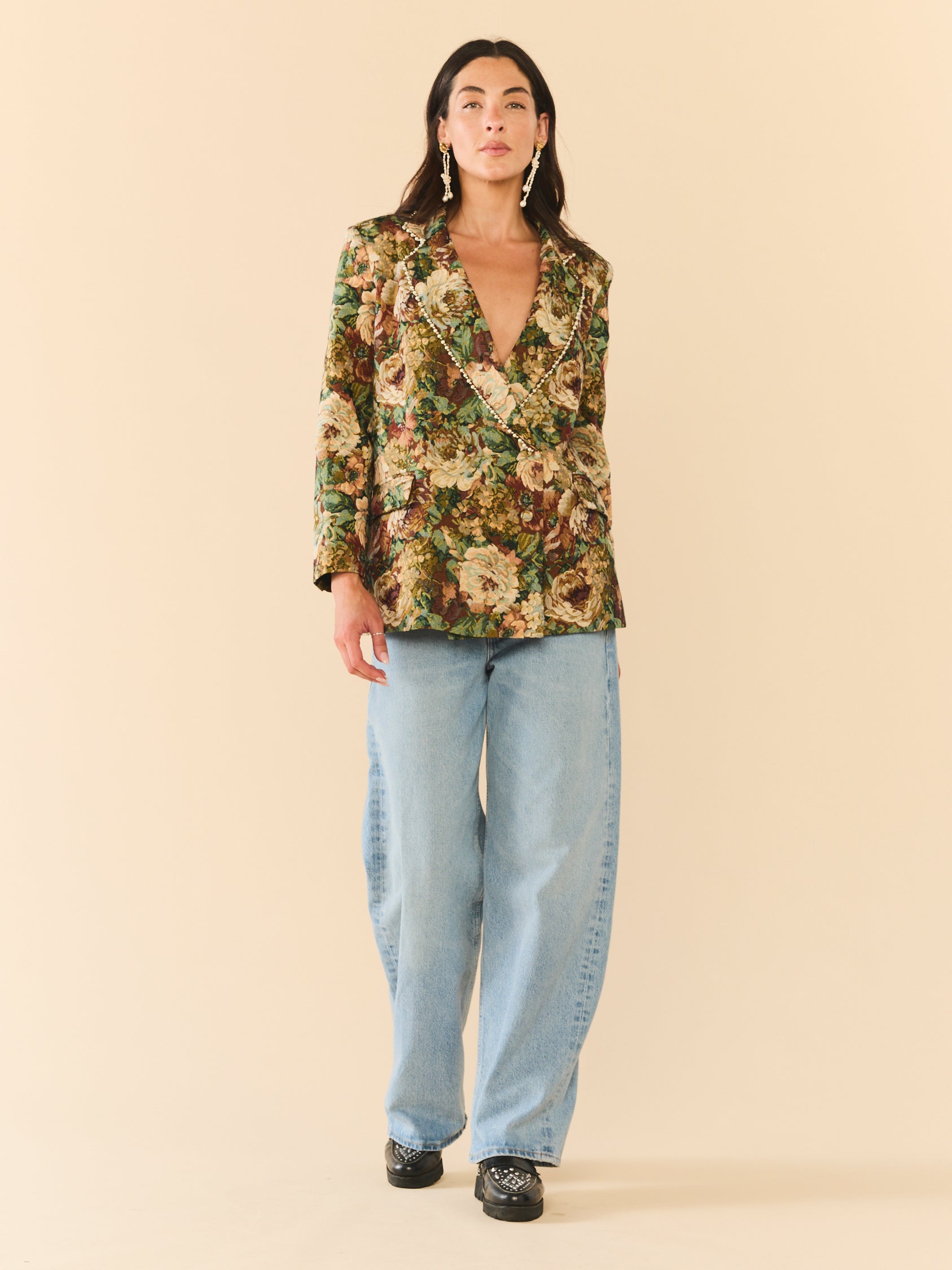 Meredith Blazer in Flora Floral Jacquard