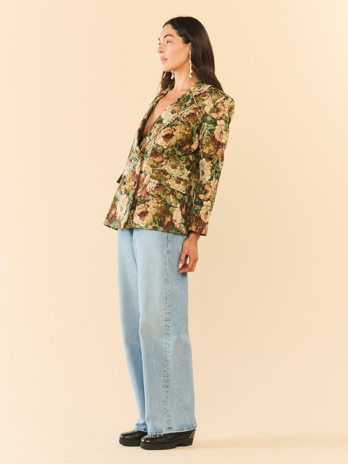 Meredith Blazer in Flora Floral Jacquard