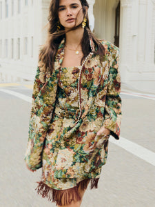 Sarah Bird Mini Dress in Flora Floral Jacquard