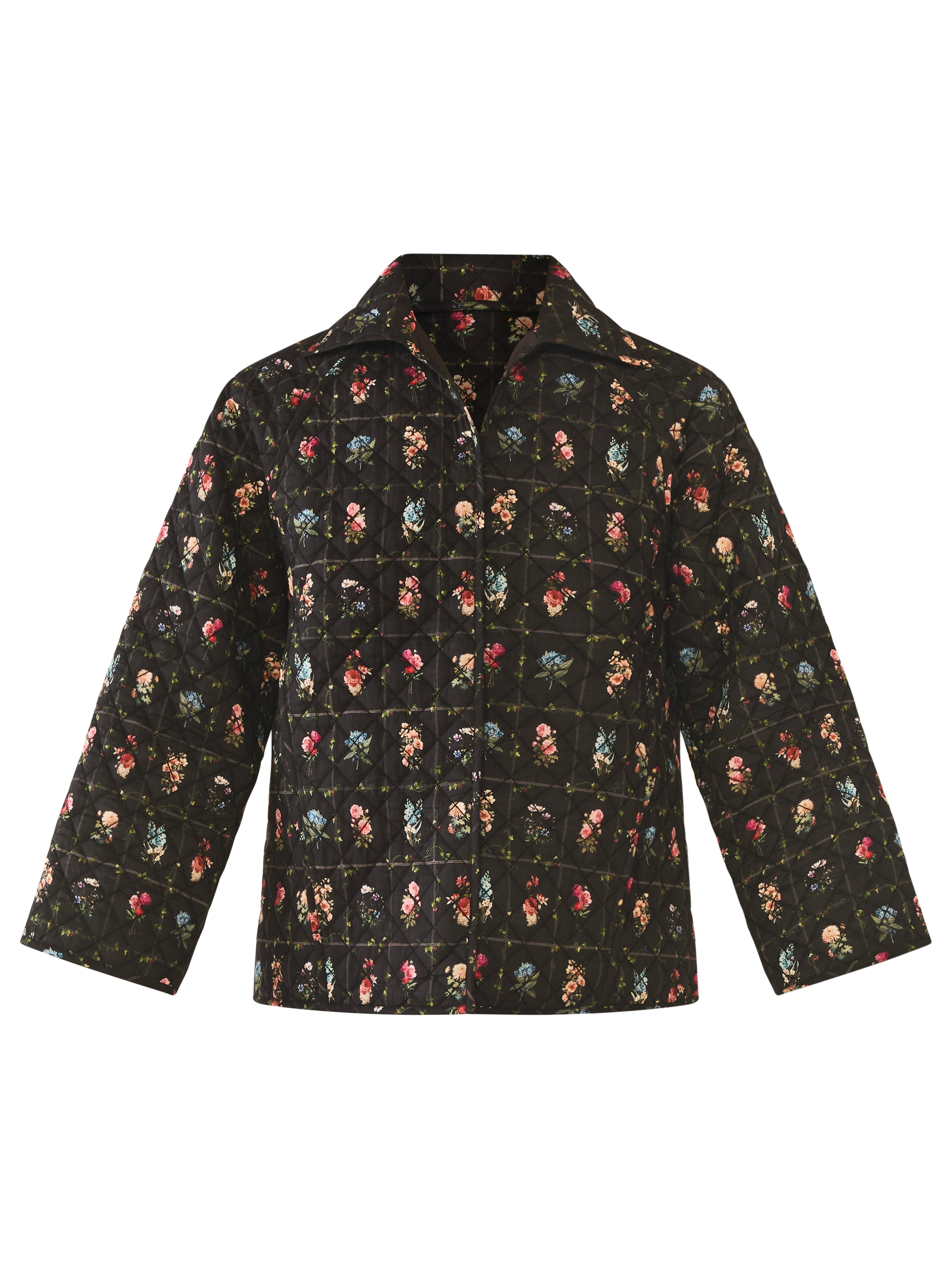 Flora Quilted Jacket in Florence Black Floral
