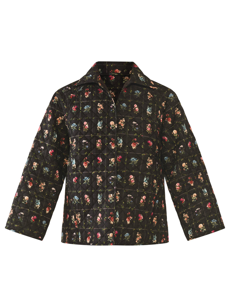 Flora Quilted Jacket in Florence Black Floral