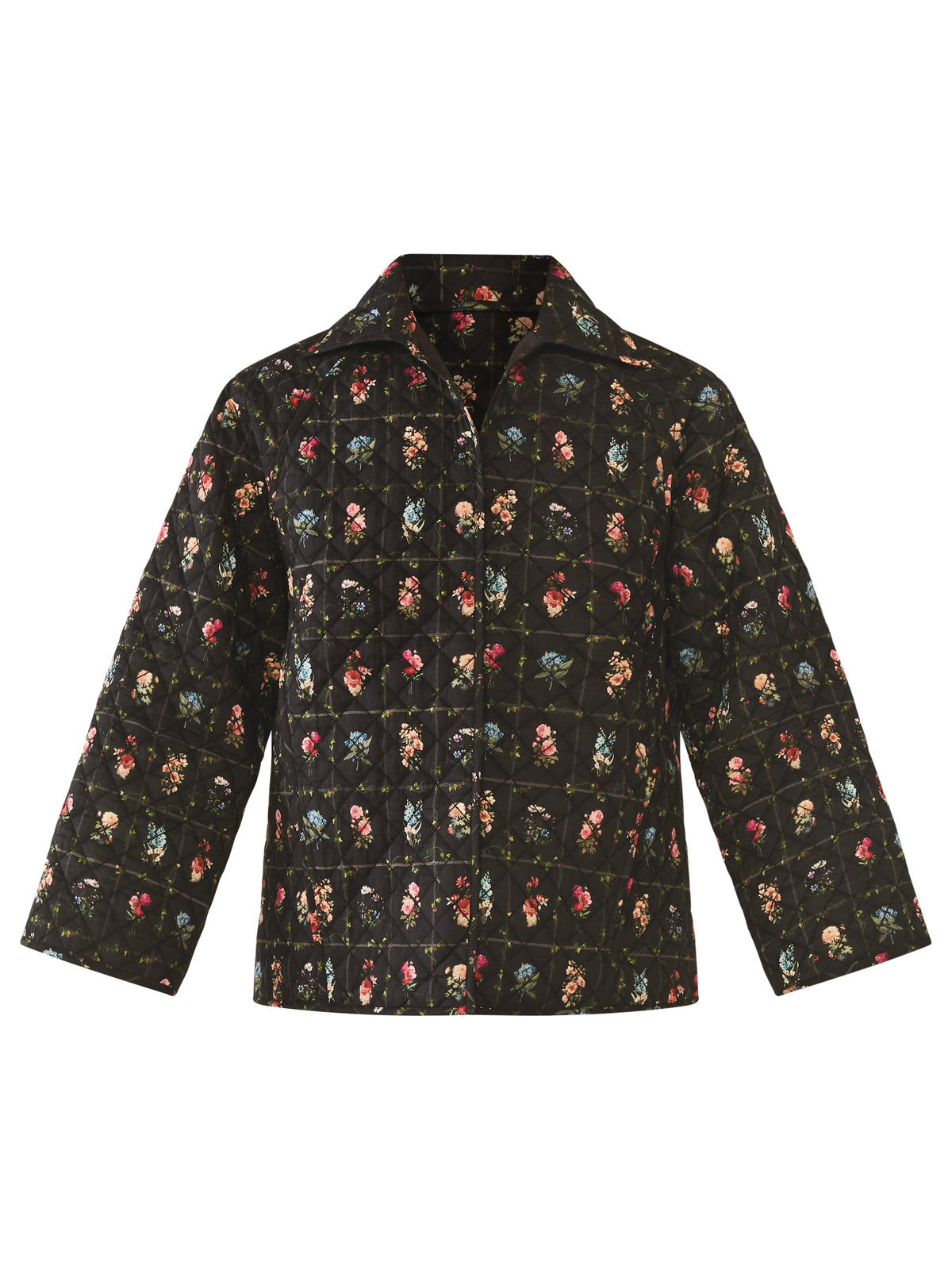 Flora Quilted Jacket in Florence Black Floral