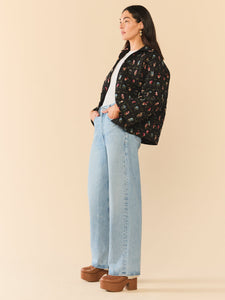 Flora Quilted Jacket in Florence Black Floral