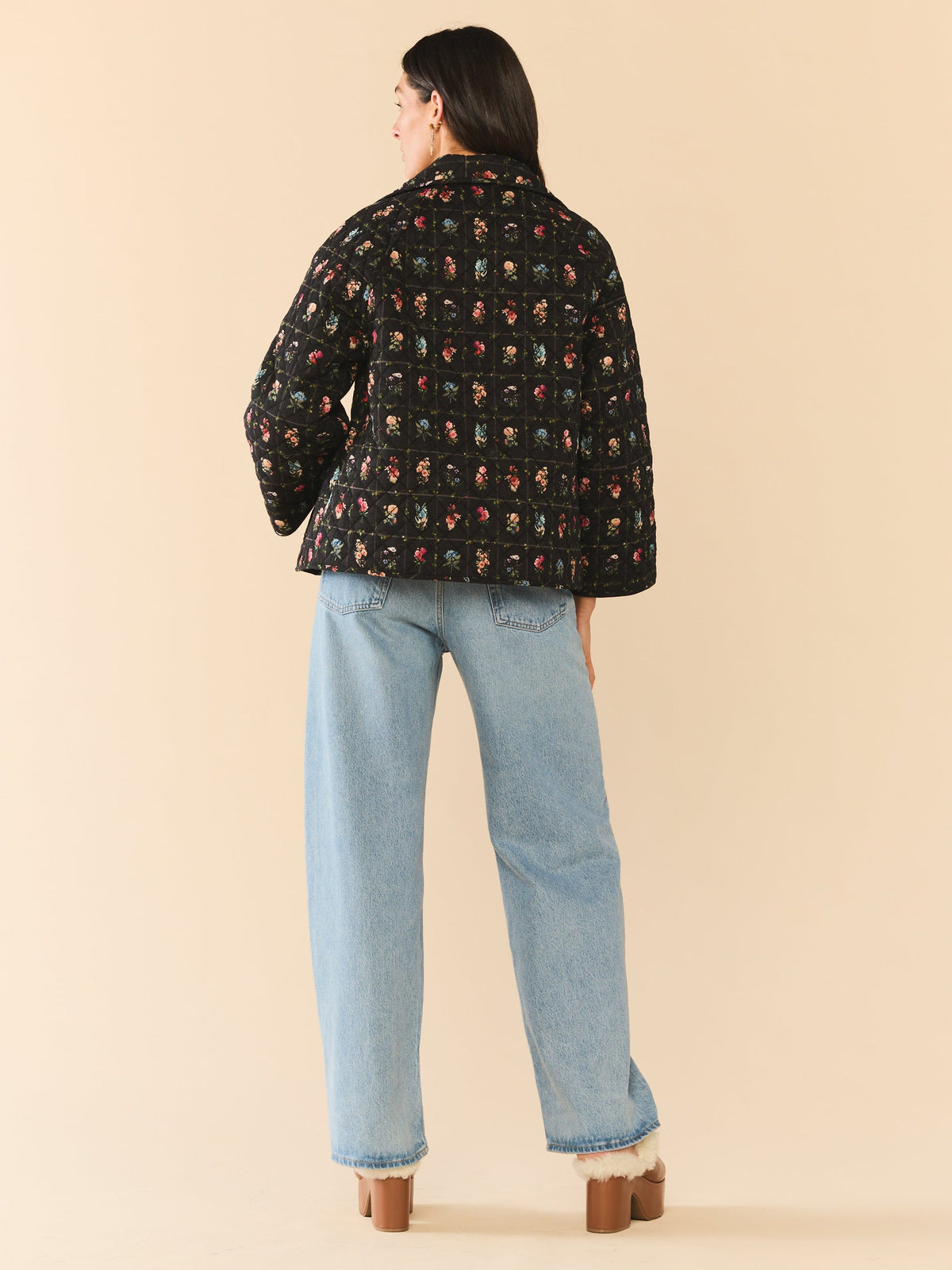 Flora Quilted Jacket in Florence Black Floral