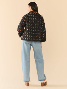 Flora Quilted Jacket in Florence Black Floral
