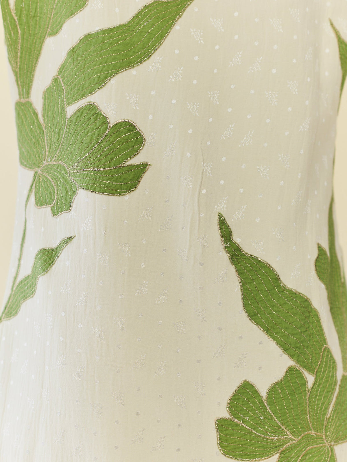 Alex Blazer Dress in Ivory wth Green Appliqué