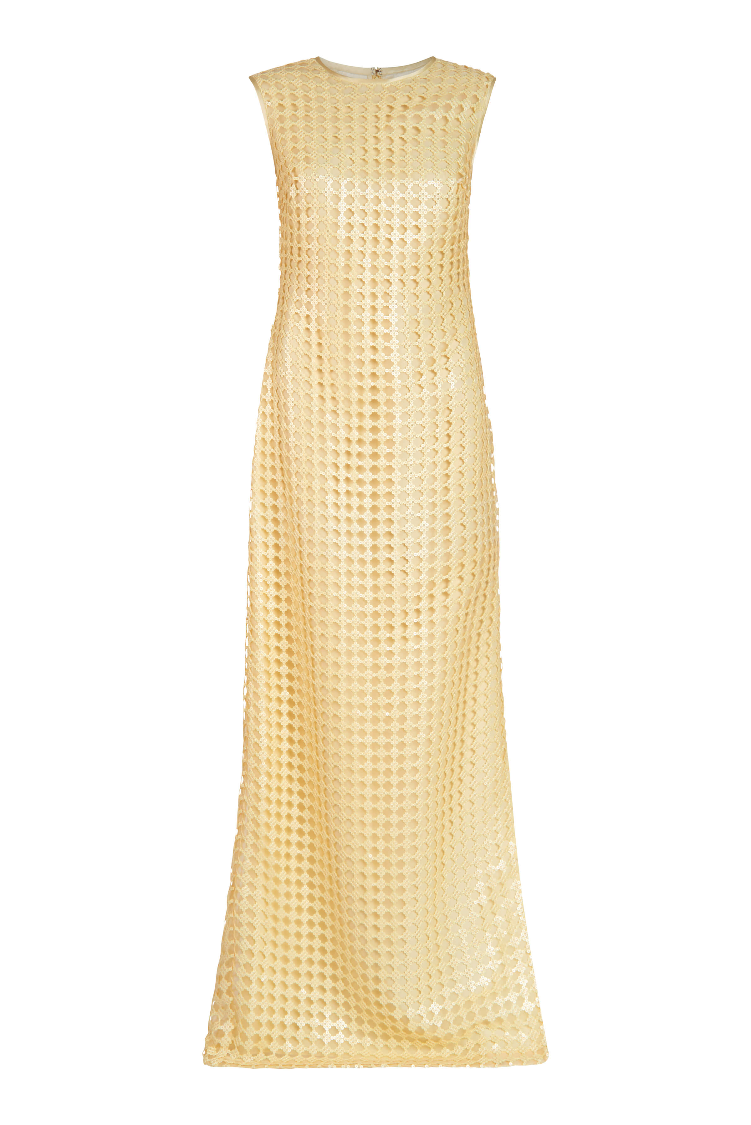 Sonja Yellow Sequin Net Gown