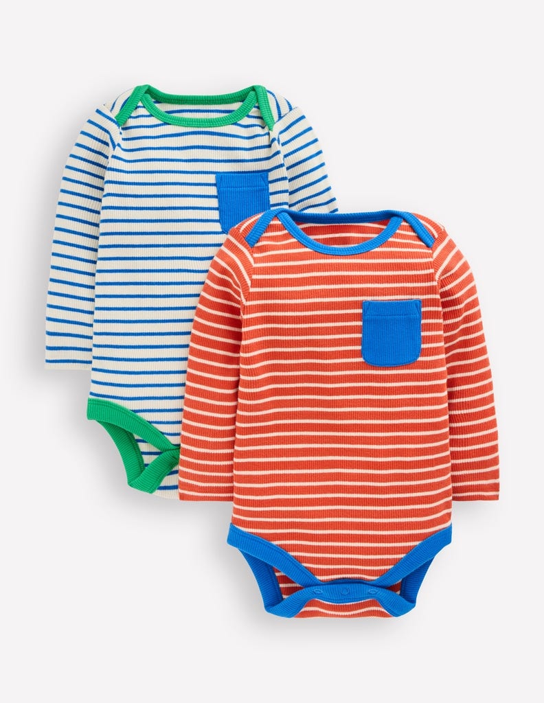 2-pack Ribbed Bodies Multi Stripe