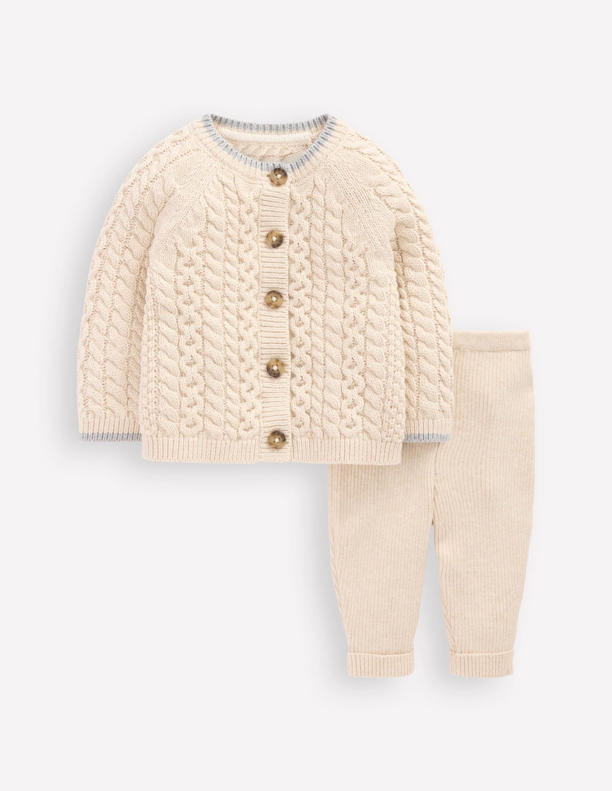 Cable Knitted Play Set Oatmeal Marl