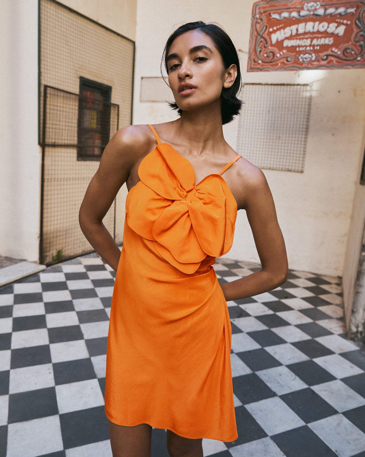Short Marlowe Dress in Cadmium Orange