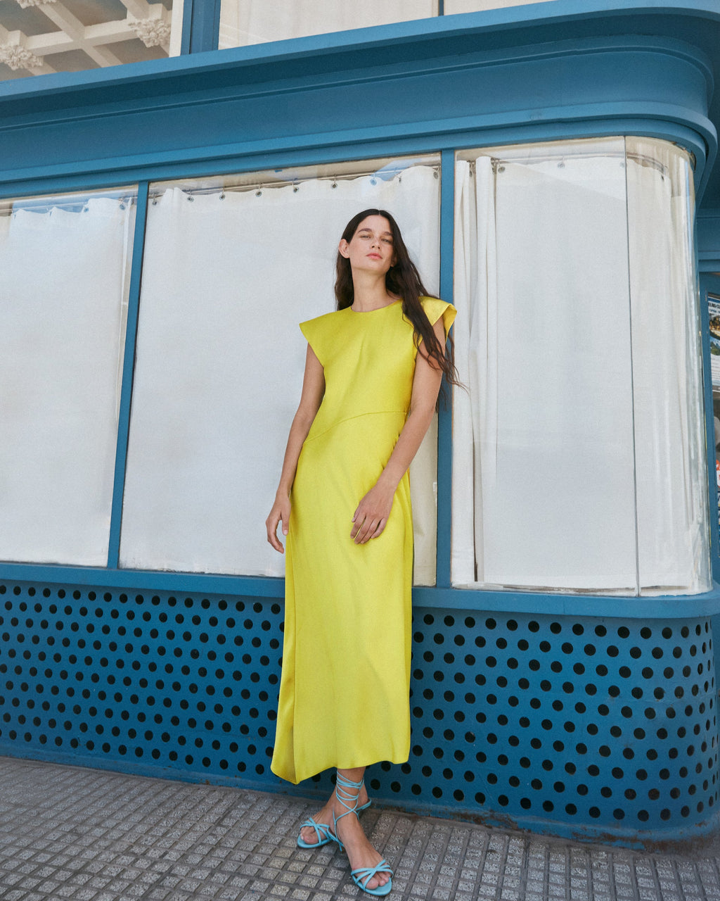 Violeta Dress in Chartreuse