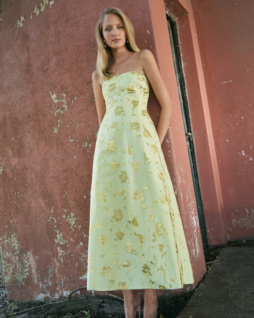 Colette Dress in Light Lemon Multi