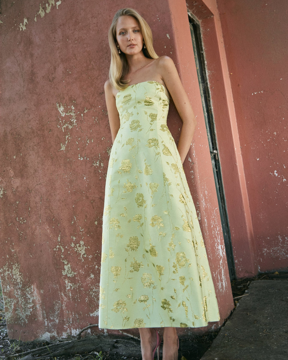 Colette Dress in Light Lemon Multi