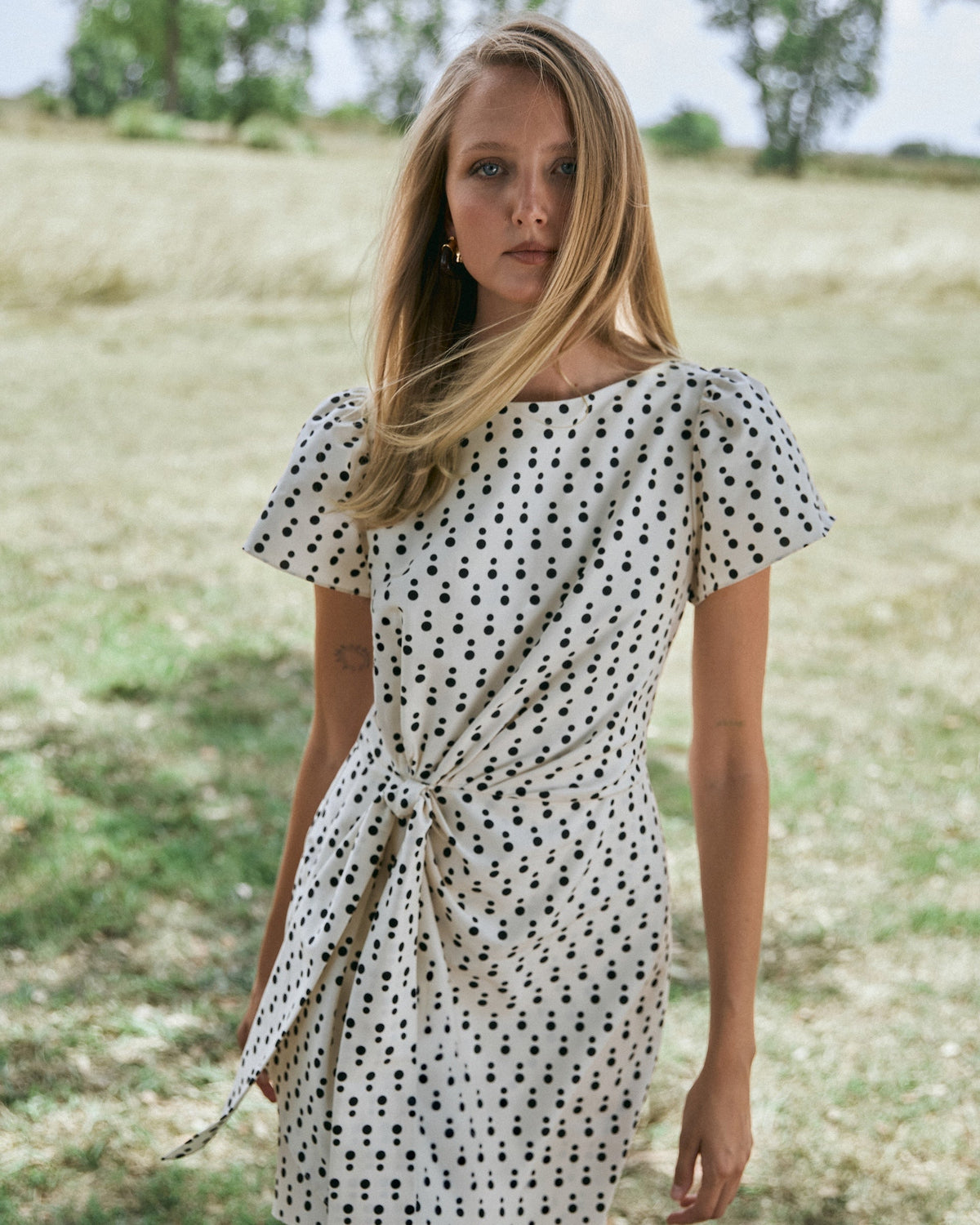 Mini Emeline Dress in Ivory/Noir