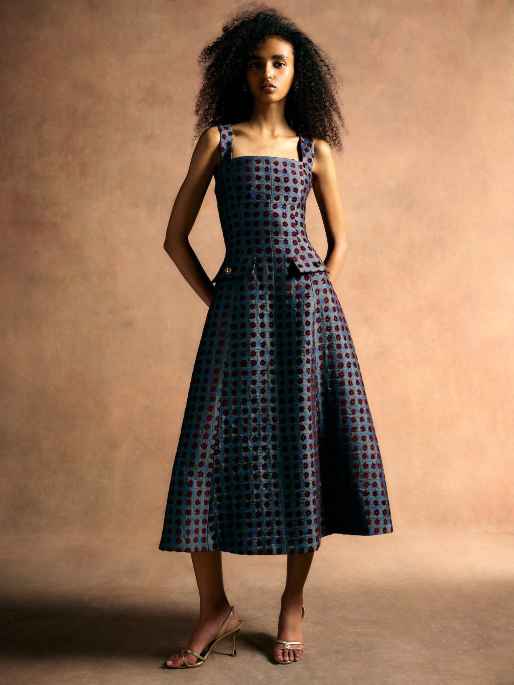 Birdie Teal Tapestry Midi Dress