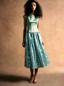 Aloe Gingham Sequin Drop Waist Dress