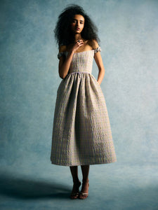 Ginger Pastel Plaid Midi Dress