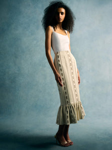 Suri Ivory Linen Skirt
