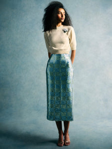 Lucida Gingham Sequin Skirt